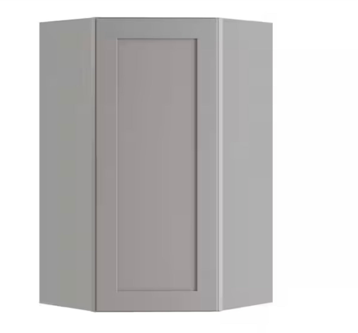 24 in. W x 24 in. D x 42 in. H Ready to Assemble Plywood Shaker Diagonal Corner Kitchen Cabinet in Dove Gray