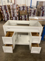 Ridge 48 in. W x 22 in. D x 34 in. H Bath Vanity Cabinet without Top in White