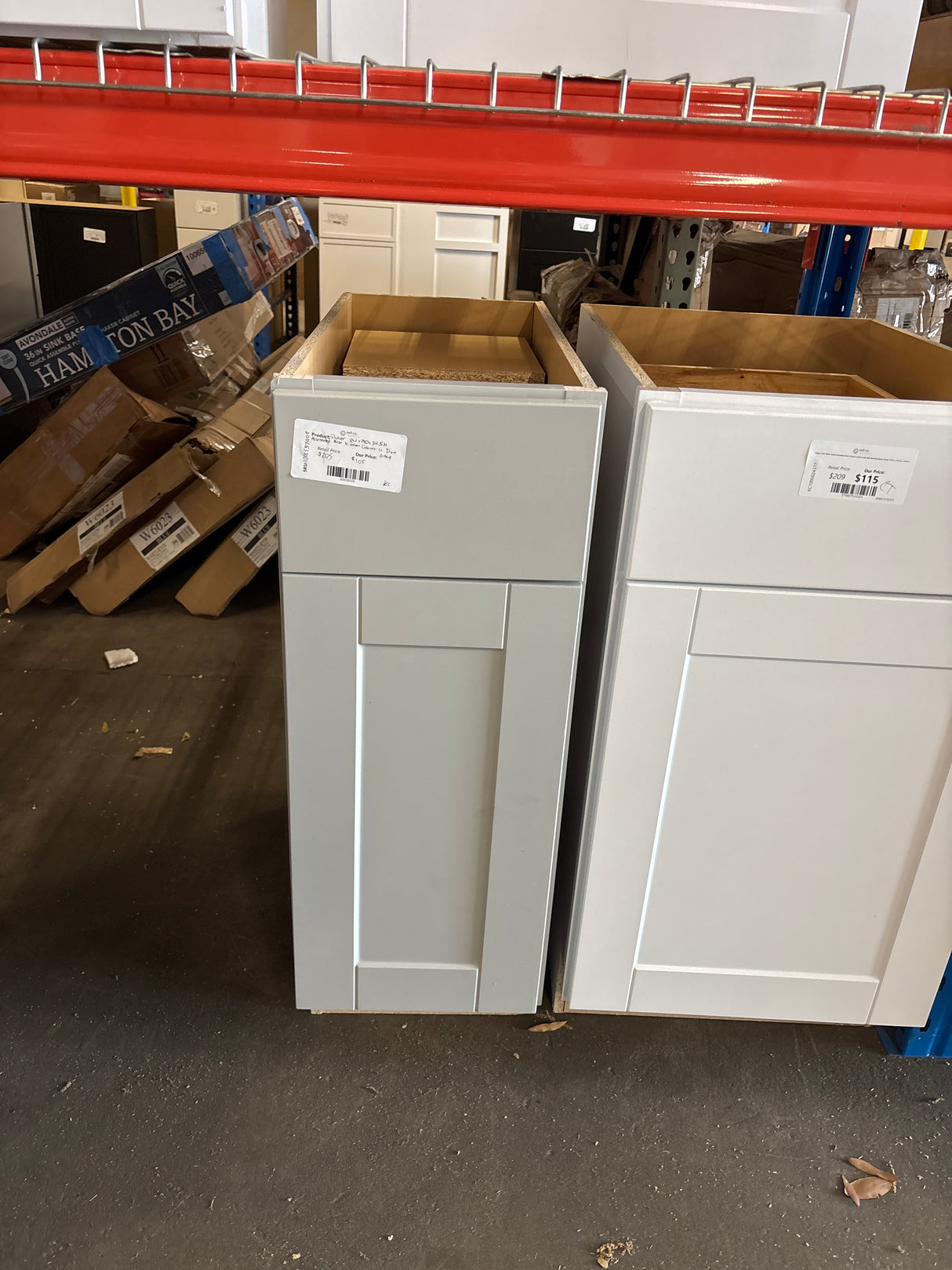 Shaker Dove Gray Stock Assembled Base Kitchen Cabinet with Ball-Bearing Drawer Glides (12 in. x 34.5 in. x 24 in.)