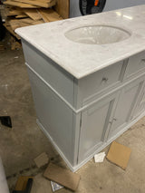 Hampton Harbor 72 in. W x 22 in. D Double Bath Vanity in Dove Grey with Marble Vanity Top in White