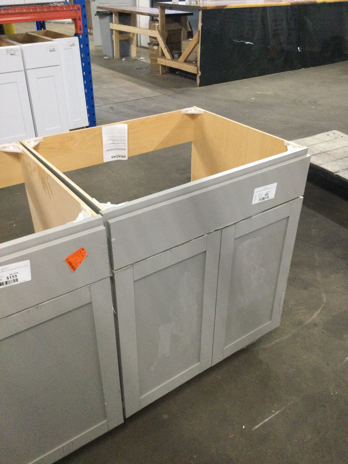 Westfield Dusk Gray Shaker Stock Assembled Sink Base Kitchen Cabinet (30 in. W x 23.75 in. D x 35 in. H)