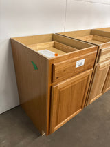 Hampton 21 in. W x 24 in. D x 34.5 in. H Assembled Base Cabinet in Medium Oak