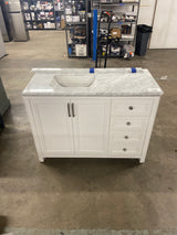 Sandon 48 in. Single Sink White Bath Vanity with Carrara Marble Top (Assembled)
