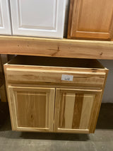 Hampton 36 in. W x 24 in. D x 34.5 in. H Assembled Sink Base Kitchen Cabinet in Natural Hickory