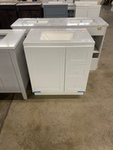 Bannister 31 in. W x 19 in. D x 35 in. H Single Sink Freestanding Bath Vanity in White with White Cultured Marble Top