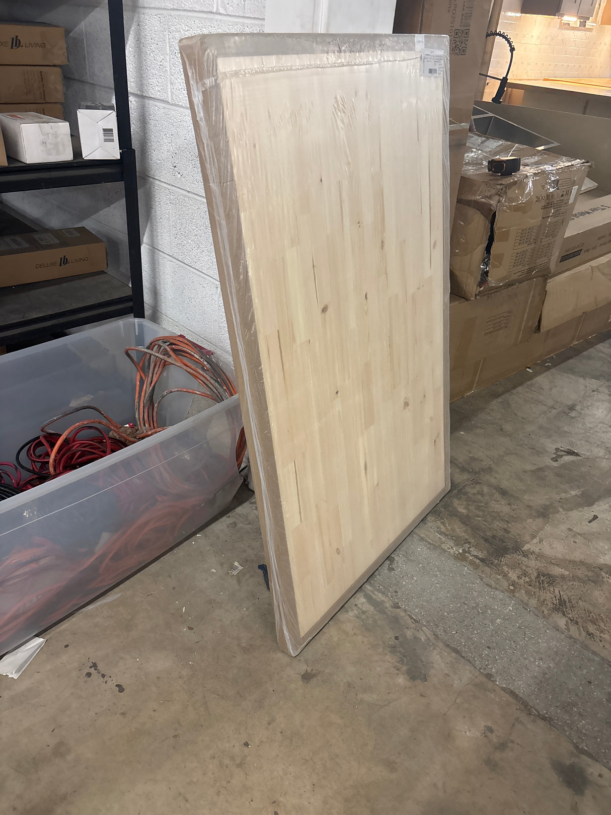 4 ft. L x 30 in. D Unfinished Nordic Pine Solid Wood Butcher Block Desktop Countertop with Eased Edge