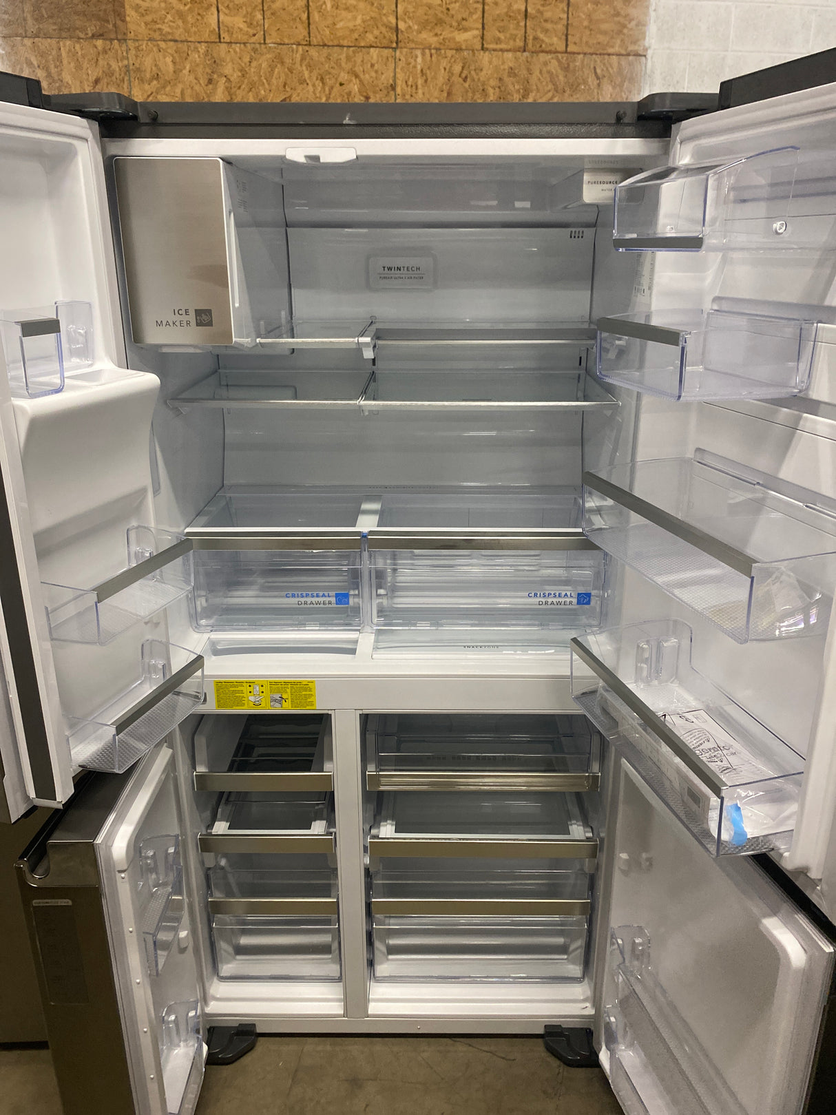Gallery 36 in. 22 cu. ft. Counter-Depth 4-Door Refrigerator in Smudge-Proof Stainless Steel, ENERGY STAR