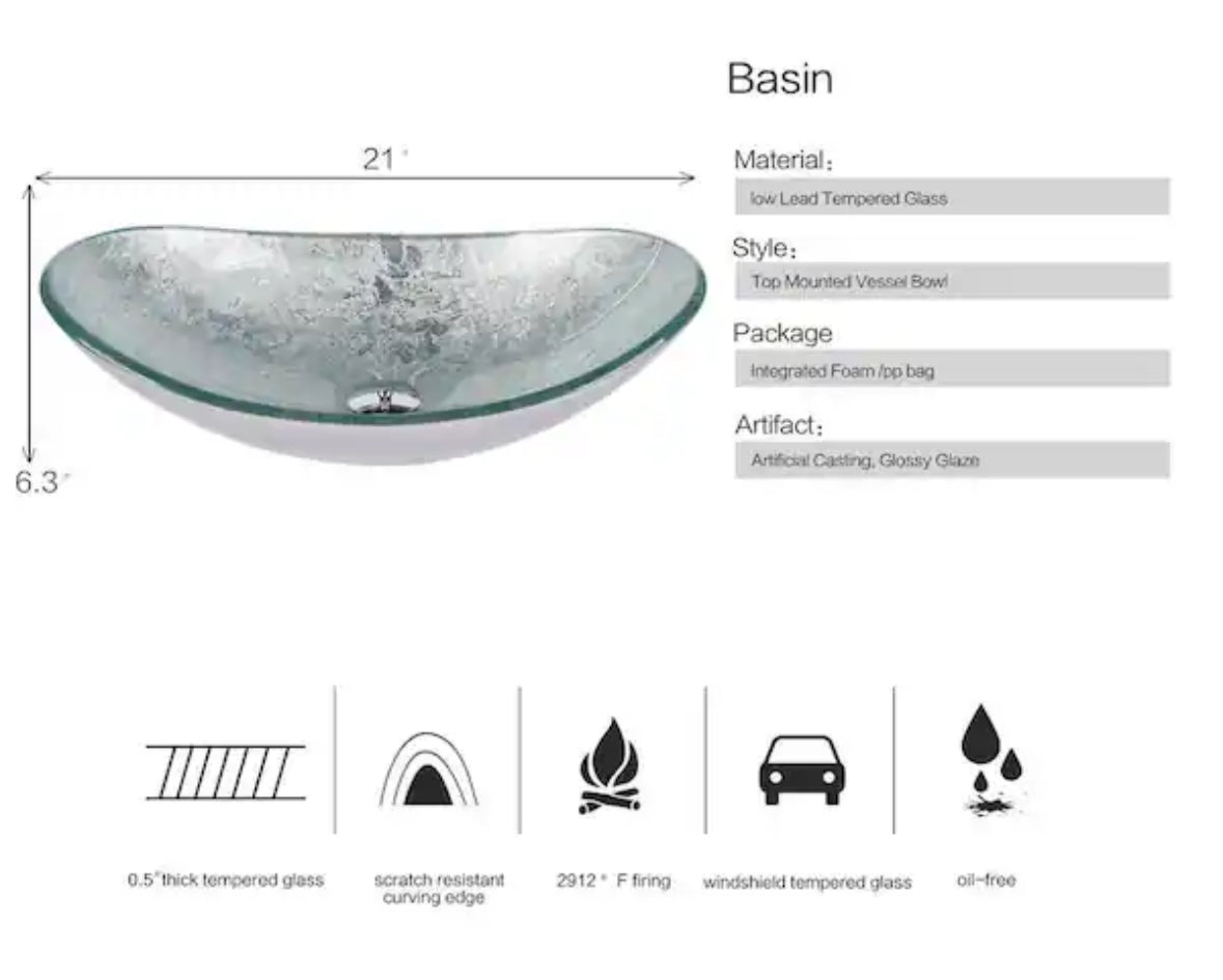 24 in. W x 19 in. D Basin Sink Top