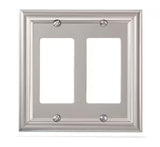 Continental 2 Gang Rocker Metal Wall Plate - Satin Nickel