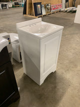 19 in. W x 18 in. D x 34 in. H Single Sink Freestanding Bath Vanity in White with White Cultured Marble Top