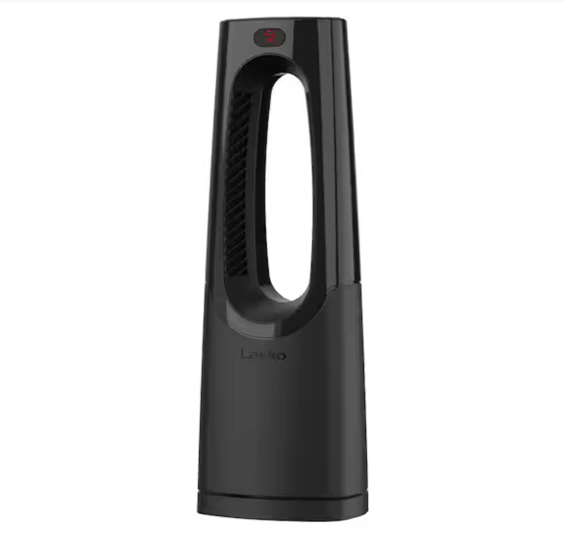Bladeless 1500W 28 in. Black Electric Oscillating Tower Ceramic Space Heater with Remote Control and Digital Display