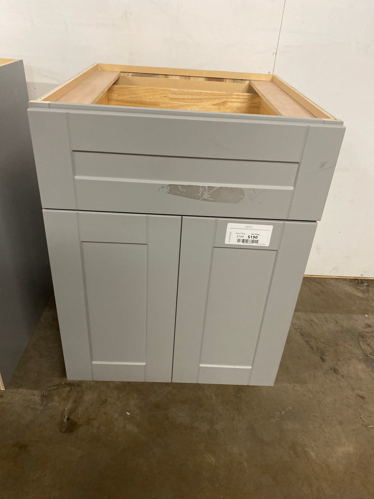 Arlington Veiled Gray Plywood Shaker Stock Assembled Base Kitchen Cabinet Soft Close 24 in. W x 24 in. D x 34.5 in. H