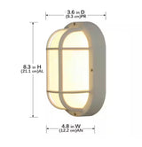 White LED Outdoor Bulkhead Light with CCT Color Switchable from 3000K, 4000K, 5000K