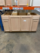 Recessed Panel 60 in. W x 24 in. D x 34.5 in. H Assembled Sink Base Cabinet in Unfinished