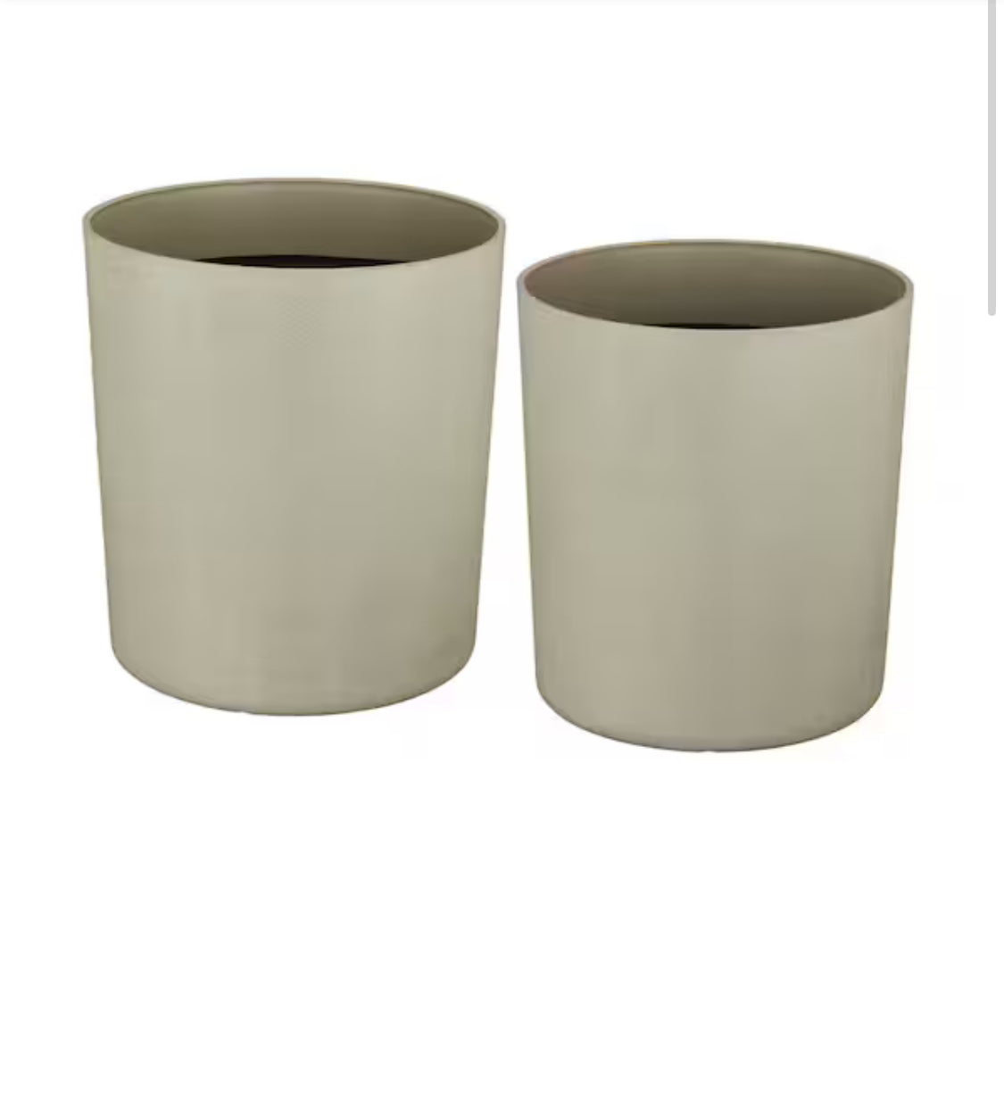 13 in. and 16 in. Clovis Gray Resin Planters - Nested Set (13 in. D x 15 in. H and 16 in. D x 18 in. H)