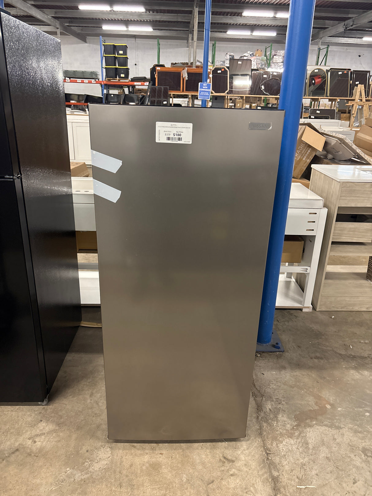 7.1 cu. ft. Manual Defrost Convertible Upright Freezer in Stainless Steel Look