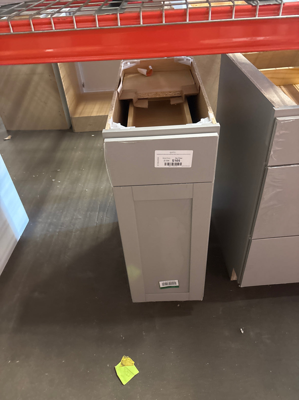 Westfield Dusk Gray Shaker Stock Assembled Base Kitchen Cabinet (12 in. W x 23.75 in. D x 35 in. H)