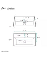 Claire 22 in. Rectangle Wall-Mount Bathroom Sink in White Marble