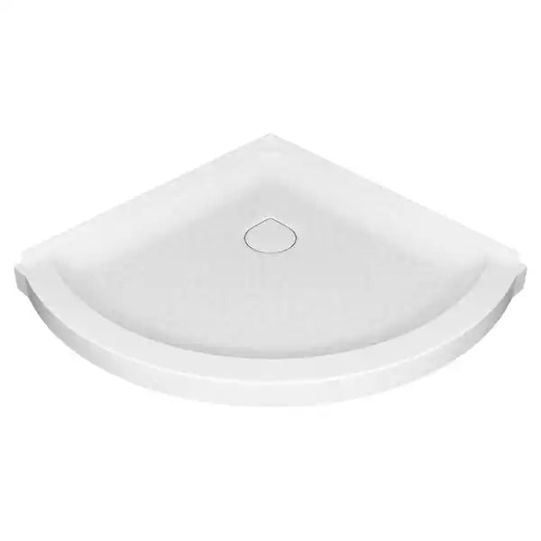 Ovation Curve 36 in. L x 36 in. W Corner Shower Pan Base with Center Drain in Arctic White