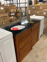 Hampton Harbor 48 in. W x 22 in. D x 35 in. H Single Sink Freestanding Bath Vanity in Sequoia with Black Granite Top
