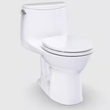 Eco UltraMax 12 in. Rough In 1-Piece 1.28 GPF Single Flush Round Toilet in Cotton White, SoftClose Seat Include