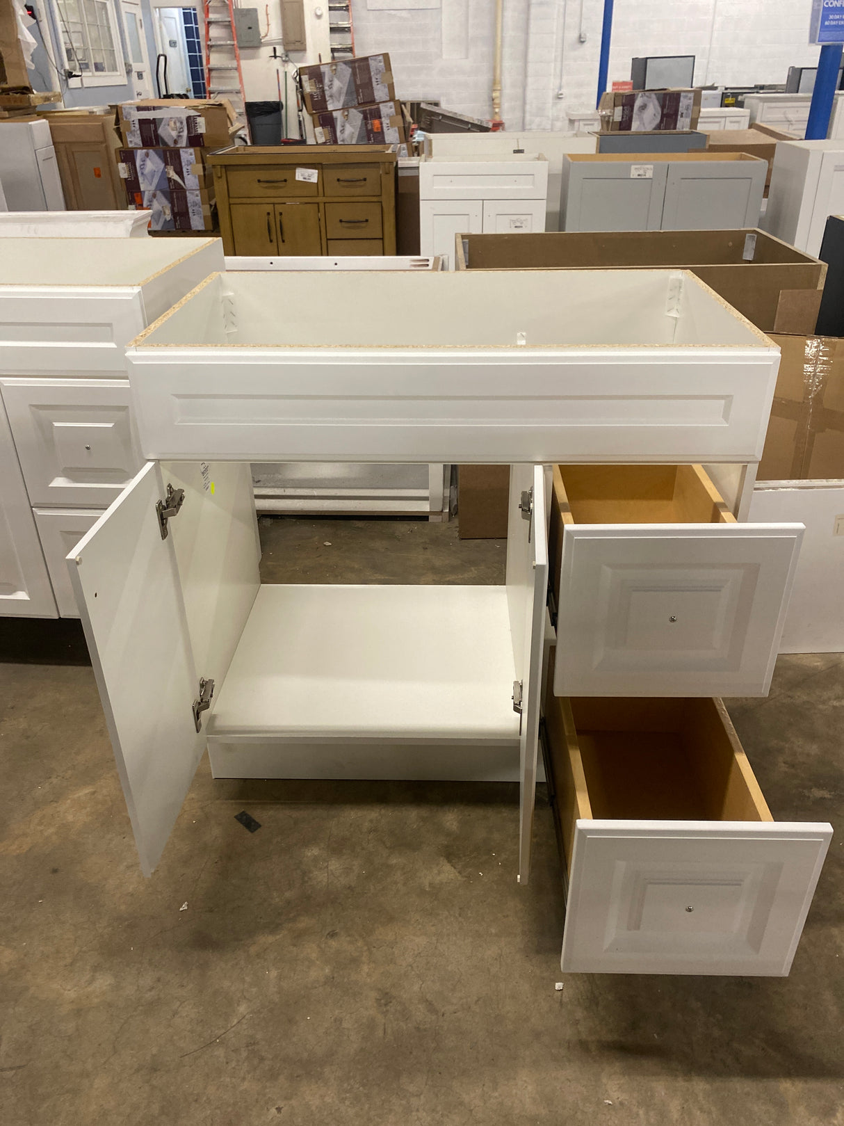 Glensford 36 in. W x 21.65 in. D x 34.21 in. H Bath Vanity Cabinet Only in White