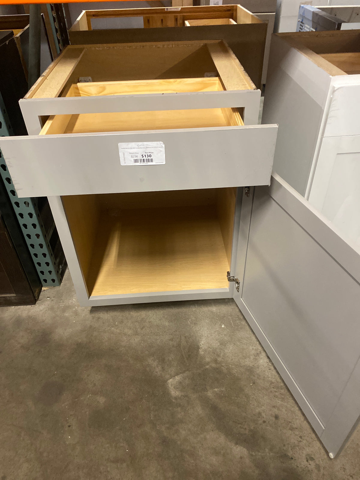 Westfield Dusk Gray Shaker Stock Assembled Base Kitchen Cabinet (24 in. W x 23.75 in. D x 35 in. H)