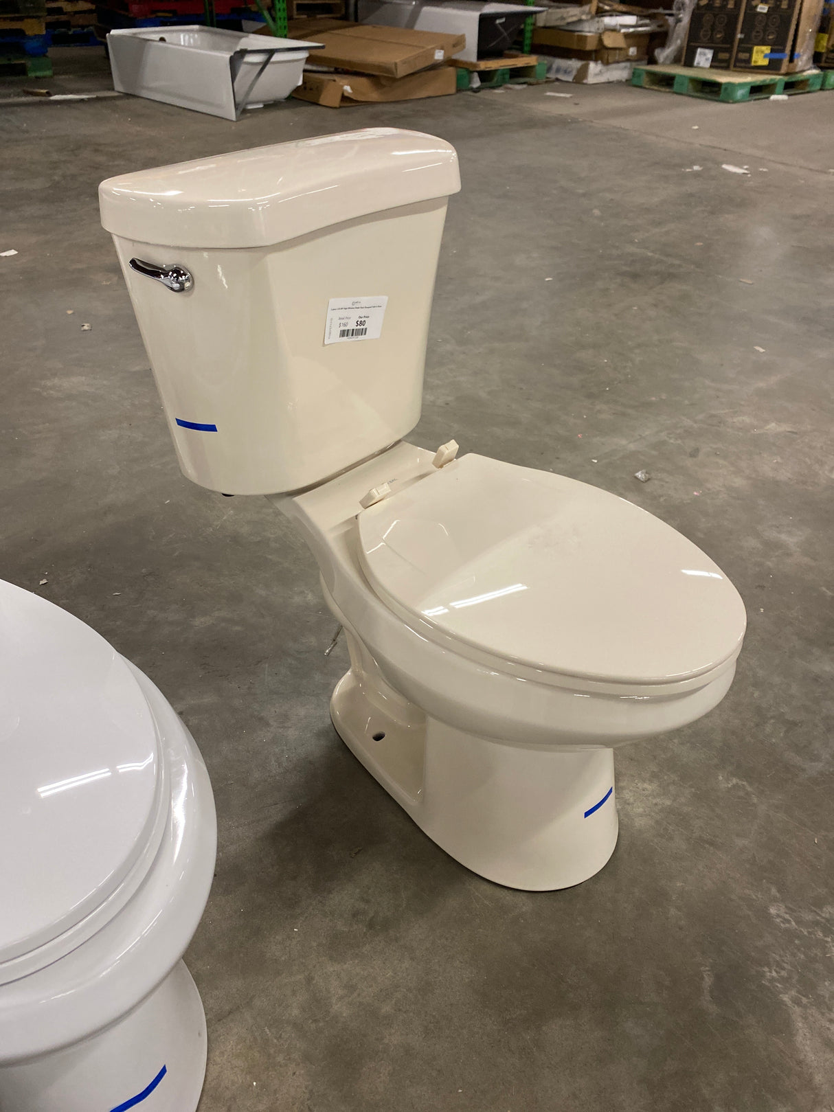 2-piece 1.28 GPF High Efficiency Single Flush Elongated Toilet in Bone