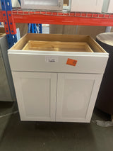 Westfield Feather White Shaker Stock Assembled Base Kitchen Cabinet (30 in. W x 23.75 in. D x 35 in. H)