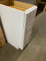 Hampton 12 in. W x 21 in. D x 34.5 in. H Assembled Bath 3-Drawer Base Cabinet in Satin White