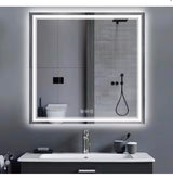 36 in. W x 36 in. H Rectangular Frameless LED Front Light and Backlit Anti-Fog Wall Mirror Bathroom Vanity Mirror