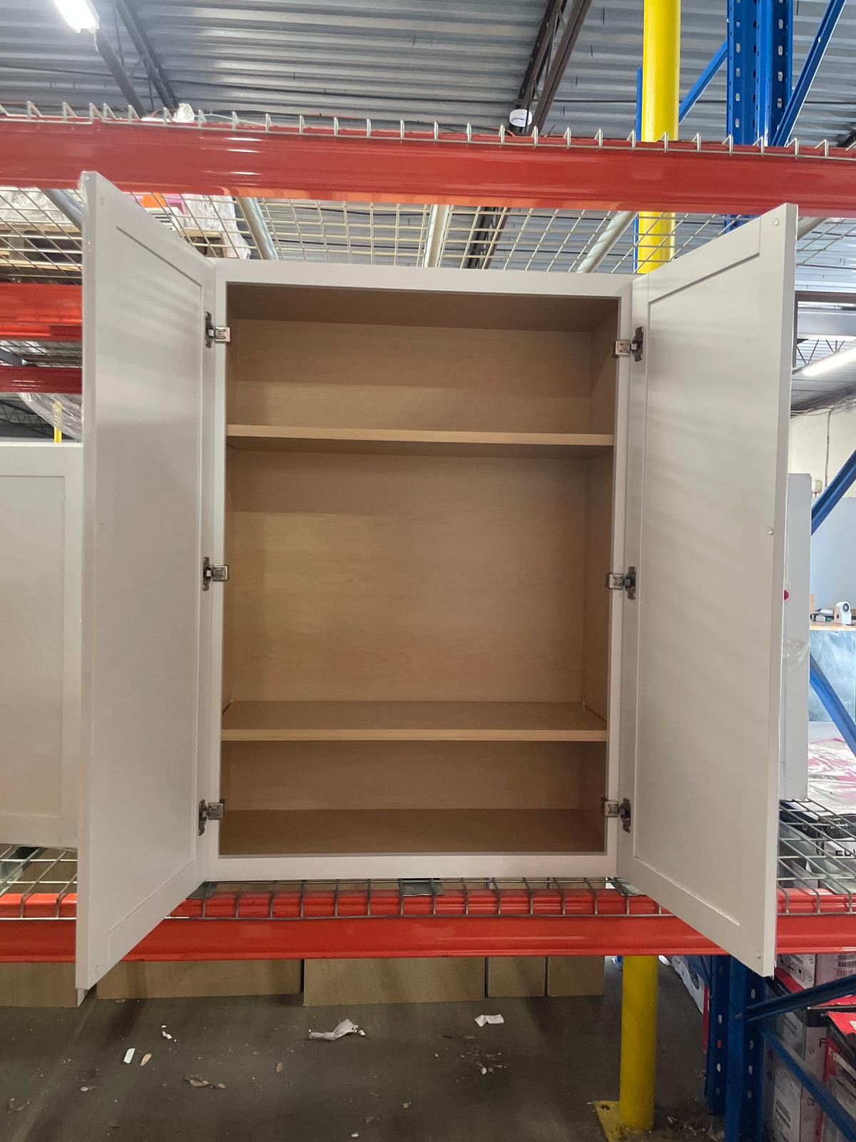 Courtland Polar White Finish Laminate Shaker Stock Assembled Wall Kitchen Cabinet 30 in. x 42 in. x 12 in.