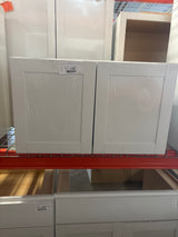 Westfield Feather White Shaker Stock Assembled Wall Kitchen Cabinet (30 in. W x 12 in. D x 18 in. H)