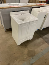 Everdean 25 in. W x 19 in. D x 34 in. H Single Sink Freestanding Bath Vanity in White with White Cultured Marble Top