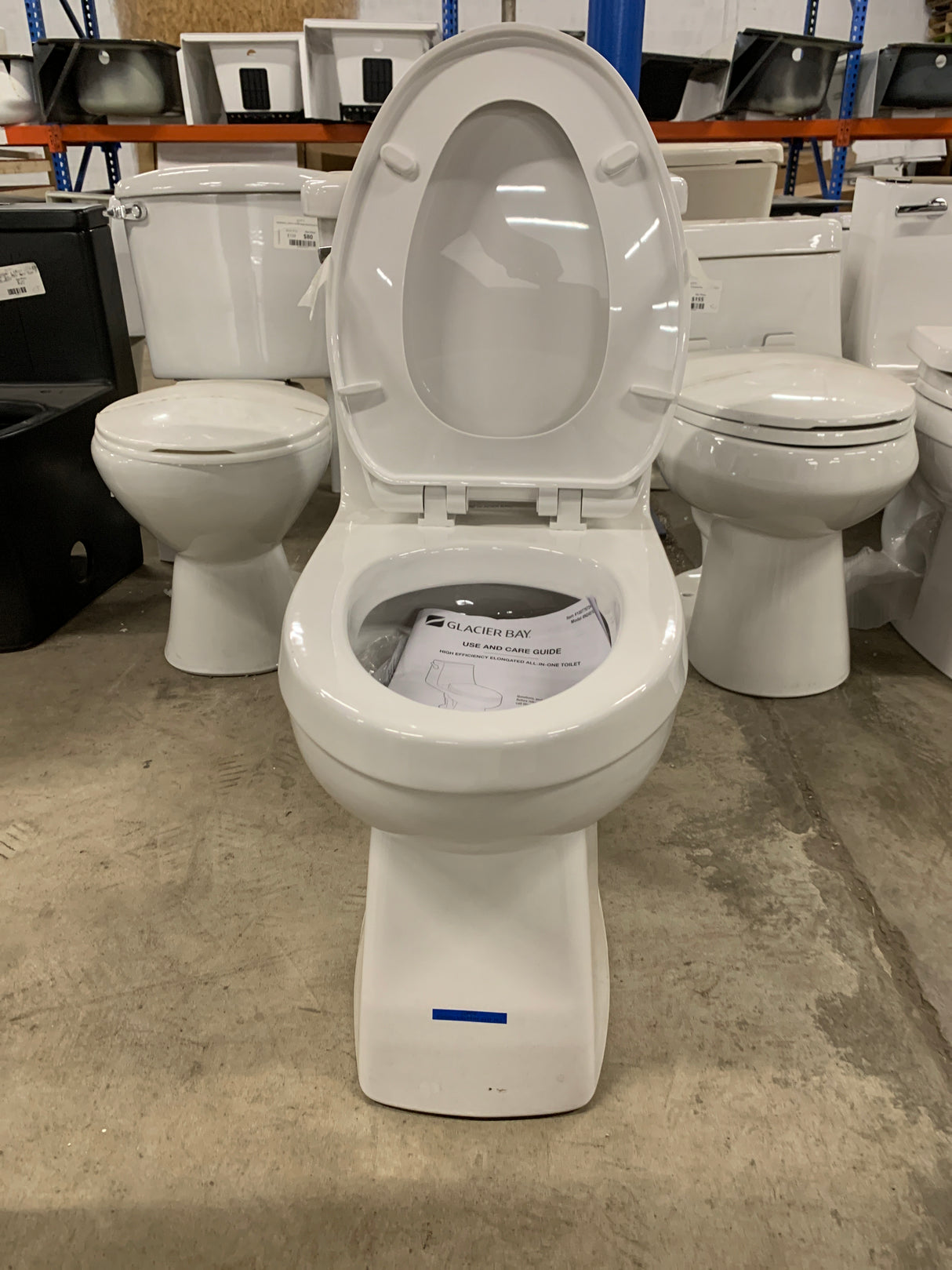 Power Flush 1-piece 1.28 GPF Single-Flush Elongated Toilet in White Seat Included