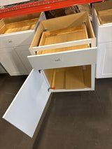 Shaker 24 in. W x 24 in. D x 34.5 in. H Assembled Base Cabinet in Satin White