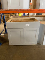 Shaker 36 in. W x 24 in. D x 34.5 in. H Assembled Base Kitchen Cabinet in Dove Gray with Ball-Bearing Drawer Glides