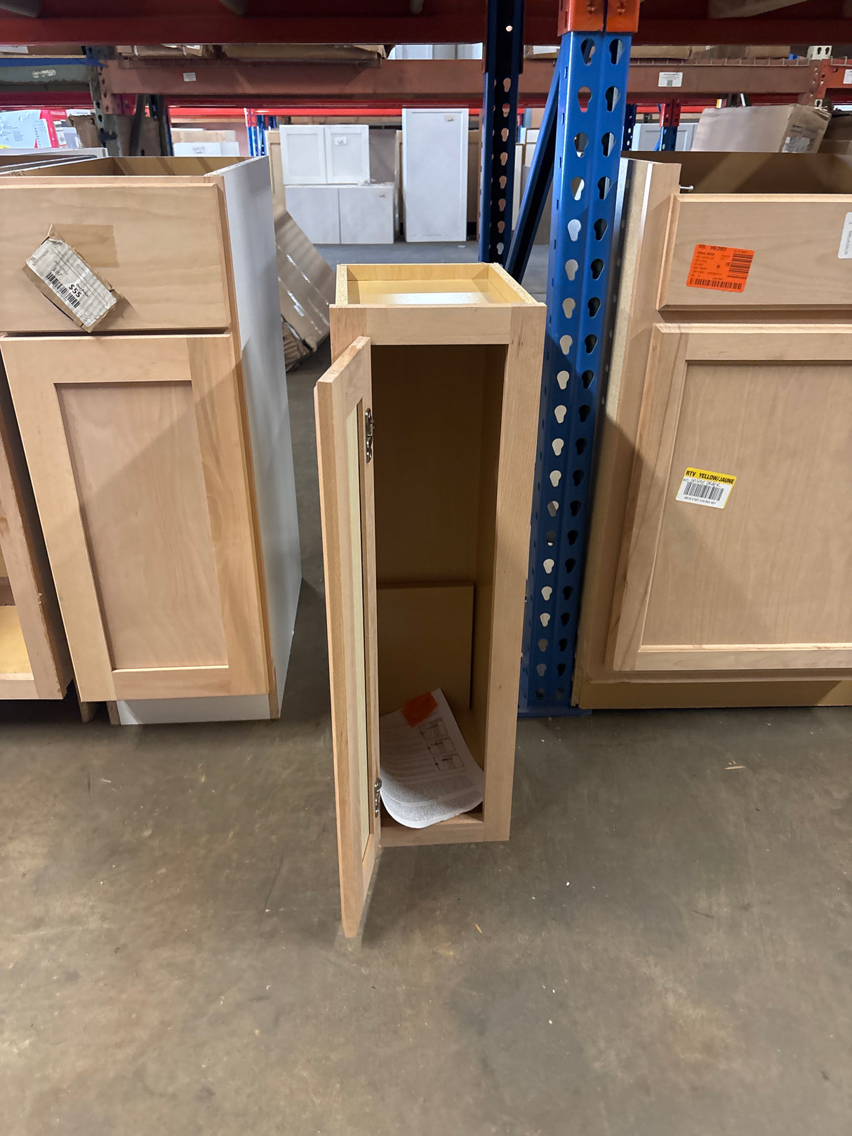 9 in. W x 12 in. D x 30 in. H Assembled Wall Kitchen Cabinet in Unfinished with Recessed Panel