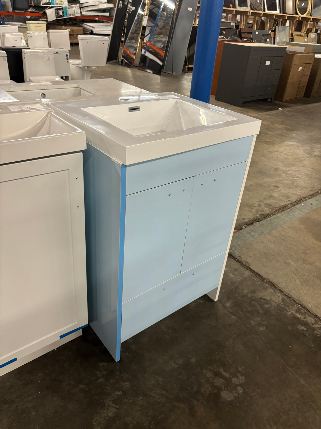 Lugano 24 in. Single Sink White Bath Vanity with White Acrylic Top (Assembled)