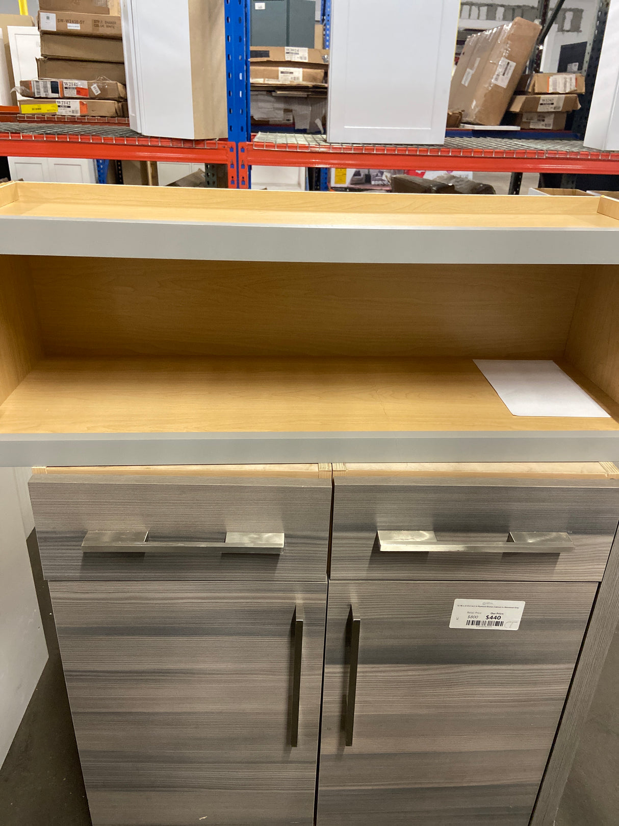 Westfield Dusk Gray Shaker Stock Assembled Wall Kitchen Bridge Cabinet (36 in. W x 12 in. D x 12 in. H)