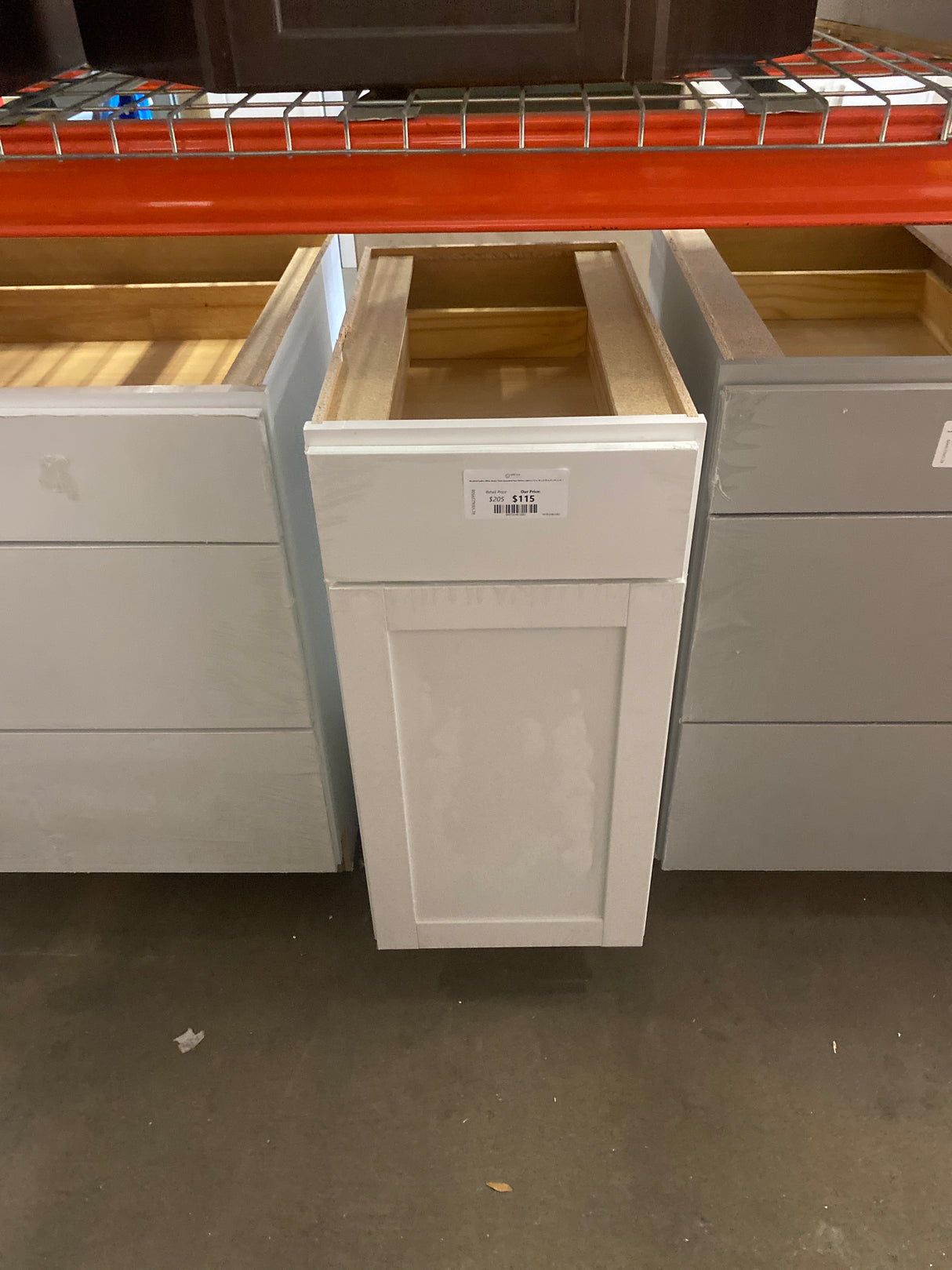 Westfield Feather White Shaker Stock Assembled Base Kitchen Cabinet (15 in. W x 23.75 in. D x 35 in. H)