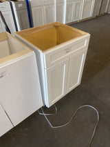 24 in. W x 21.5 in. D x 34.5 in. H Assembled Plywood Sink Base vanity Cabinet in Pacific White with Soft Close
