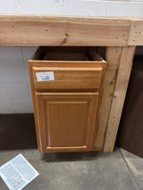 Hampton Medium Oak Raised Panel Stock Assembled Base Kitchen Cabinet with Drawer Glides (18 in. x 34.5 in. x 24 in.)
