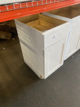 Shaker 18 in. W x 24 in. D x 34.5 in. H Assembled Waste Base Cabinet in Satin White