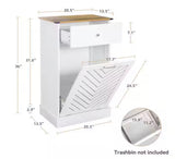 20.5 in. W x 13.5 in. D x 36 in. H in White MDF Assemble Kitchen Cabinet with Drawer Recycling Trash Cabinet