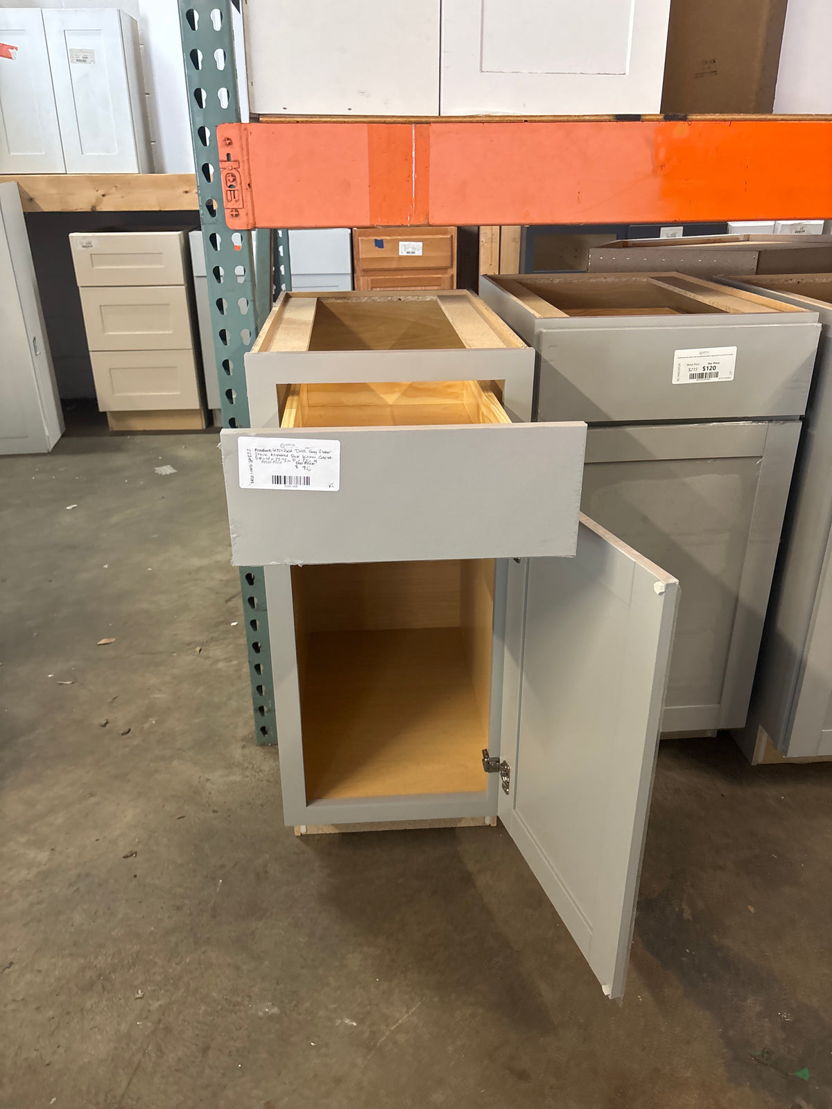 Westfield Dusk Gray Shaker Stock Assembled Base Kitchen Cabinet (15 in. W x 23.75 in. D x 35 in. H)