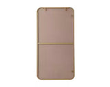 Timeless Home 18 in. W x 36 in. H x Modern Soft Corner Metal Rectangle Brass Mirror
