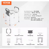 Raised Toilet Seat 7-Position Height Adjustment 19.3 - 25.2 in. 350 lbs. Weight Capacity Non- Electric Waterless Toilet