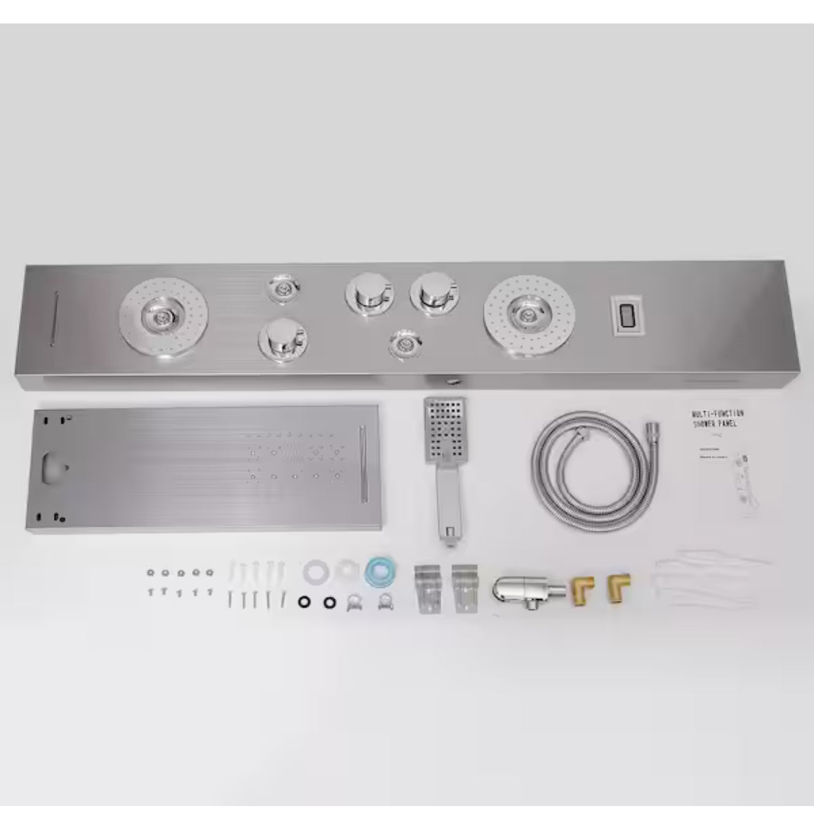 4-Jet Rainfall Shower Tower Shower Panel System with Rainfall Shower Head Shower Wand With LED light in Chrome Nickel