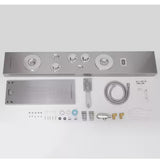 4-Jet Rainfall Shower Tower Shower Panel System with Rainfall Shower Head Shower Wand With LED light in Chrome Nickel